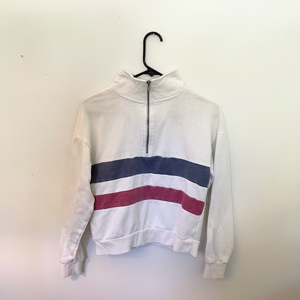 Red white and blue quarter zip